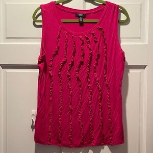 Alfani Women's Fuchsia Ruffle Tank Top